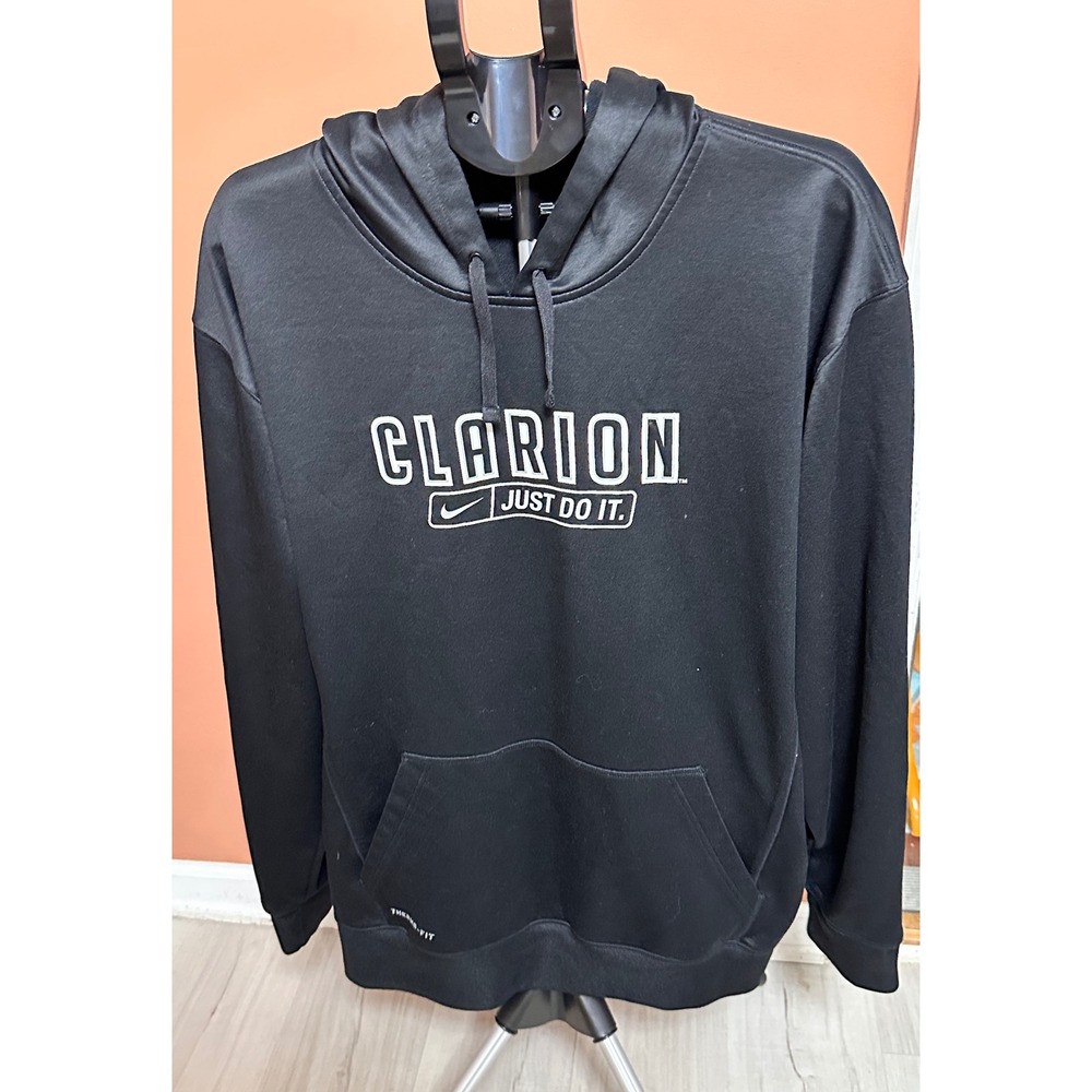 Nike Therma-FIT Black Hoodie‎ Pullover Sweatshirt XXL Clarion Just Do It
